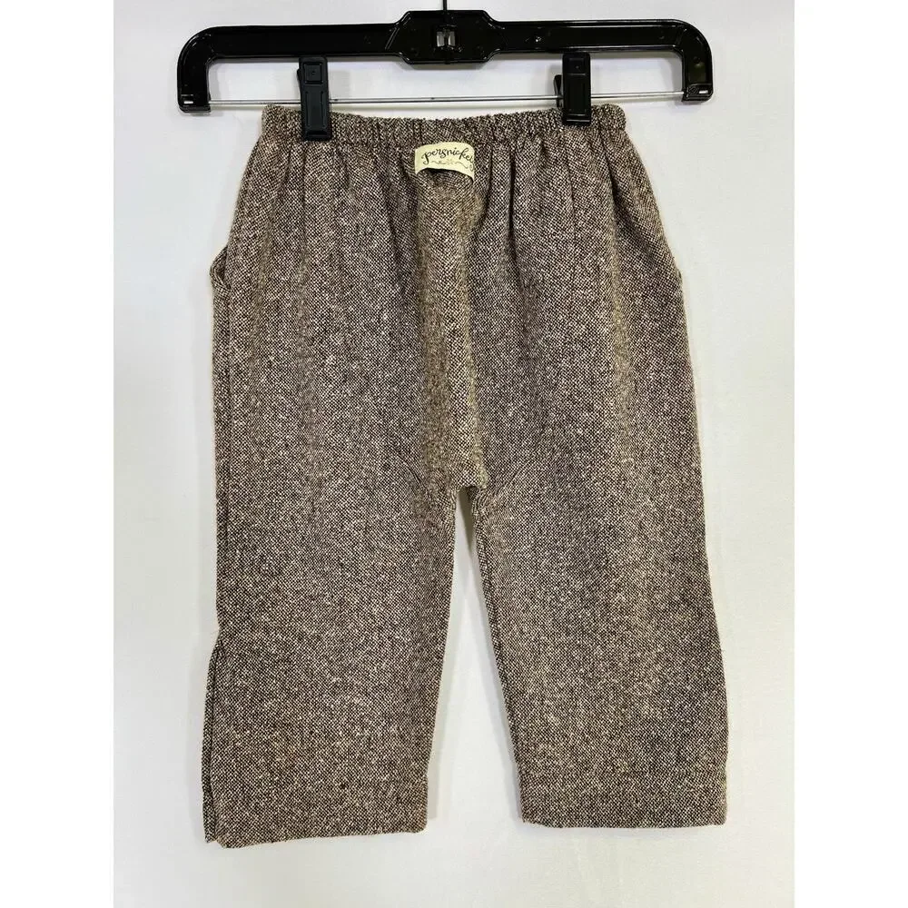 Persnickety Girls Red Cardigan And Brown Wool Blend Pants USA Made Size‎ 4